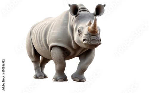 Dangerous Rhinoceros Animal 3D Cartoon Isolated on Transparent Background PNG. © Haider