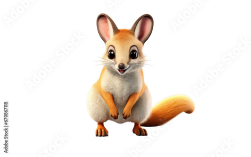 Beautiful Wallaby is Standing 3D Cartoon Isolated on Transparent Background PNG. © Haider