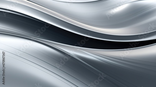 Modern colorful dynamic lines flow, Wave shape in silver grey color background. AI generated