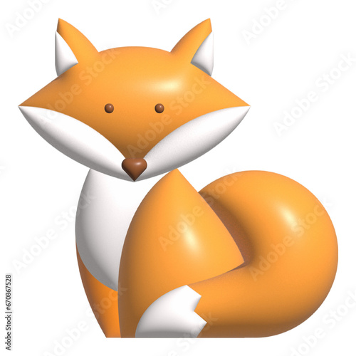 Cute cartoon fox set. Funny orange fox. Emotion little animal. Cartoon animal character design. 3d illustration