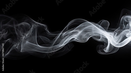 White smoke on black background 