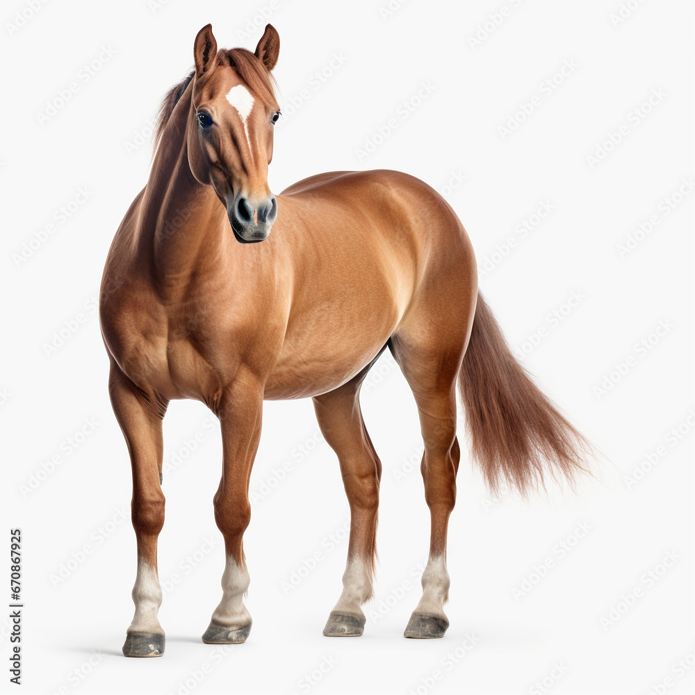 Fototapeta premium red horse, isolated on a white background