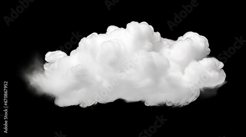 White cloud isolated on black background ,Textured smoke ,brush effect