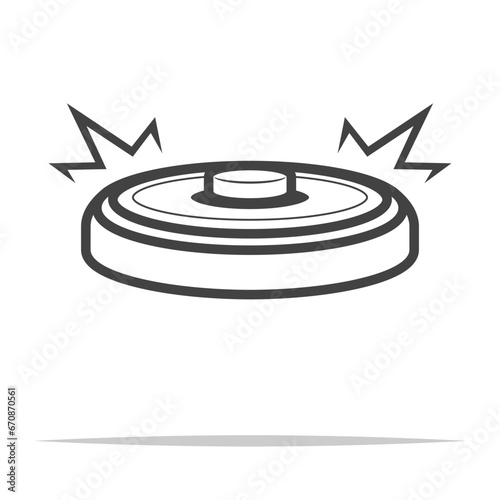 Land mine icon transparent vector isolated