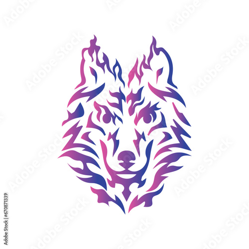 Wolf head icon, wolf animal, logo © SIdiq