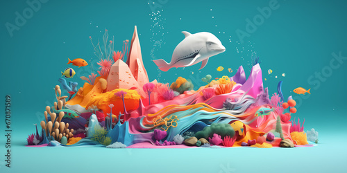 Bright and colorful animal poster.