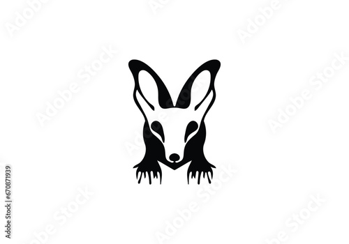 Bat Eared Fox minimal style icon illustration design