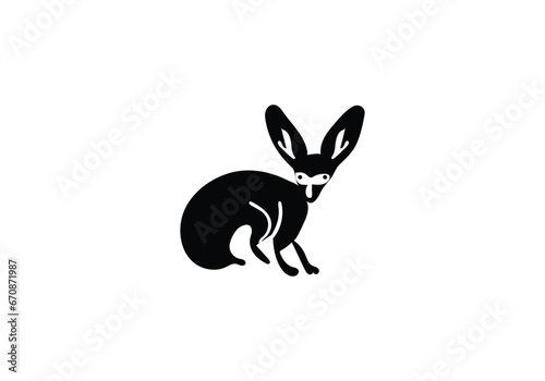 Bat Eared Fox minimal style icon illustration design