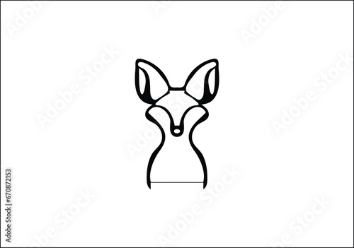 Bat Eared Fox minimal style icon illustration design