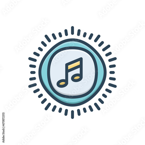 Color illustration icon for soundtrack