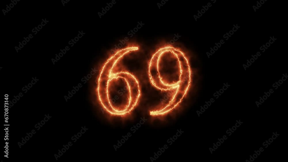 number on fire loop animation. frame video 4K shiny number, fire number Burning Effect, Count Number.