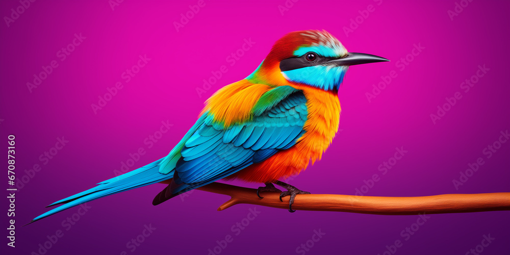 Fototapeta premium Bright and colorful animal poster.
