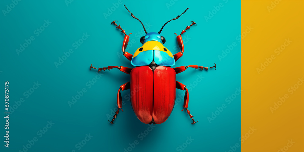 Bright and colorful animal poster. - obrazy, fototapety, plakaty 