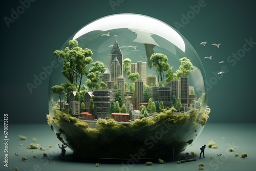 The Delicate Balance: Nature and Civilization in a Bubble © carles