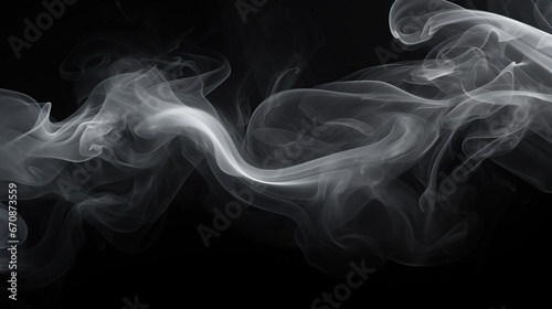 Light white smoke color on dark background. AI generated image