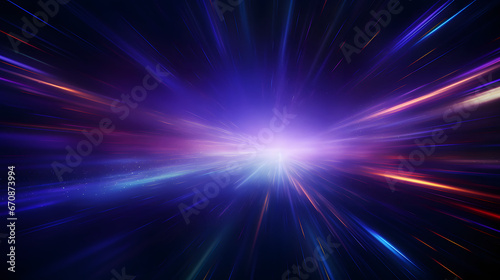 Abstract beautiful light background. Magic sparks on a dark background. Mystical speed stripes, glitter effect. Shine of cosmic rays. Neon lines of speed and fast wind. Glow effect, po. Generative AI.