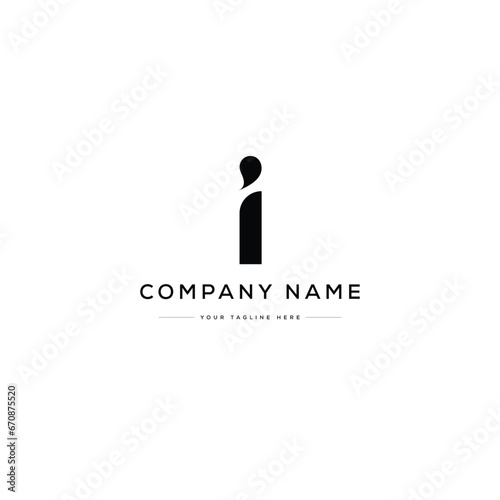 i letter logo design vector