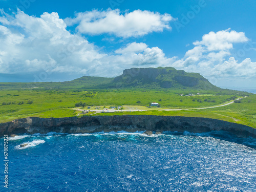 Drone view of Banzai cliff in Saipan_사이판 만세절벽 드론뷰