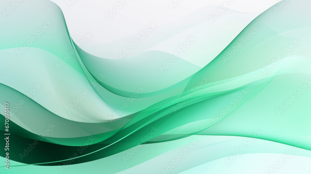 Fototapeta premium Green abstract wave flow design element. Green energy background or wallpaper