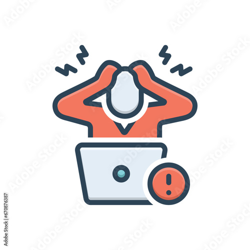 Color illustration icon for mistake