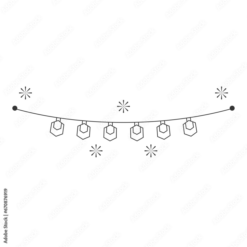 Christmas Light Line Icon