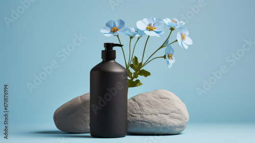 Ai generative. Cosmetic Template Cream Aroma Soap Displayed on Podium. Advert Concept. Commercial Mock up.