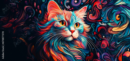 Cat painting Pattern Modern Seamless Geometric Lines for Contemporary Textile and Wallpaper Design  Textile  texture backdrop  decoration  print  element graphic  vector illustration