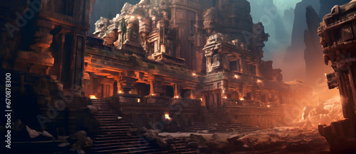 Mysterious ancient ruins covered with ruins 2