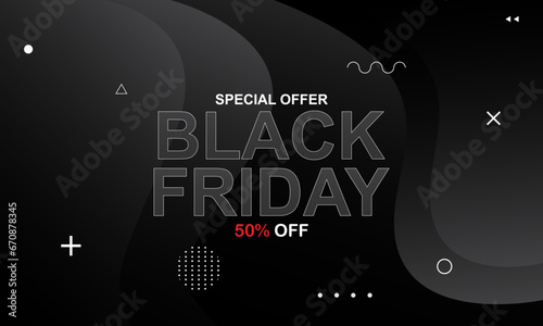 Abstract Black Friday banner promotion background. Vector illustration