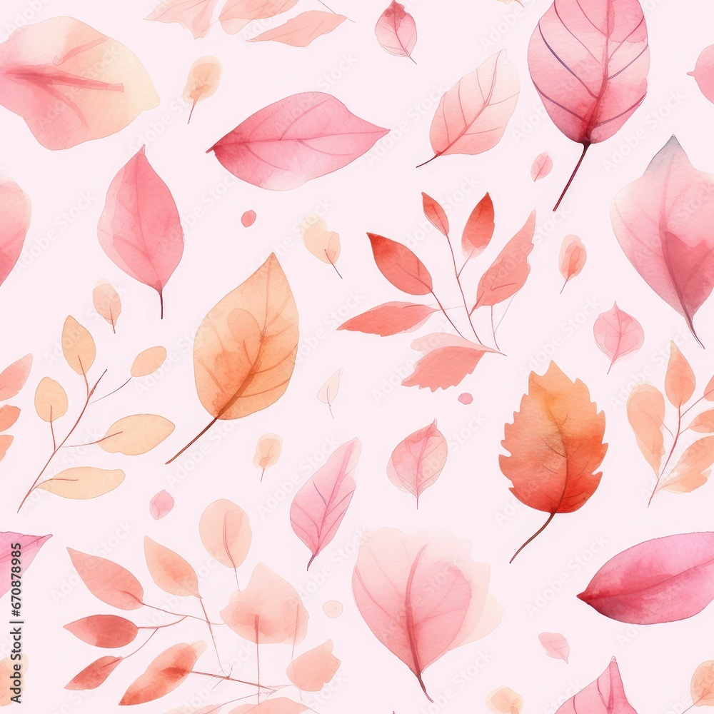 Autumn Leaves Watercolor Seamless Patterns: Nature-Inspired Art