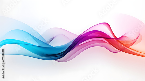 Abstract colorful curve element on white background. Generative AI.