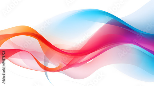 Abstract colorful curve element on white background. Generative AI.