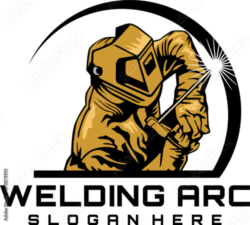 welding arc illustration logo design vector 