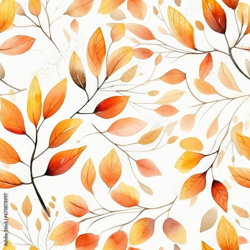 Autumn Leaves Watercolor Seamless Patterns  Nature-Inspired Art