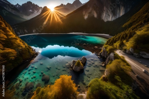 Breathtaking nature photos capturing the world's beauty, a collection of diverse landscapes, from snow-capped mountains to tropical beaches