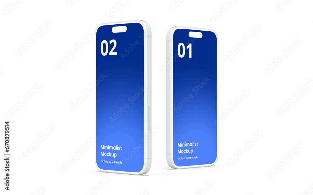 Obraz premium Clay Smartphone Mockup | Fully Editable File, Replaceable Screen, Separated Shadow and Background 