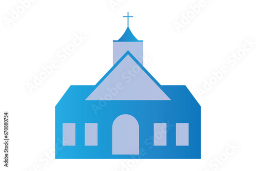 magnificent church two color vector design with varied roofs