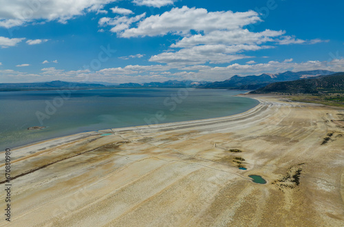 Fototapeta Naklejka Na Ścianę i Meble -  Aerial view of Burdur Lake, Burdur Turkey.