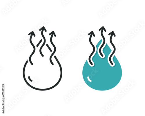 Water evaporate. Wet and dry. Illustration vector photo