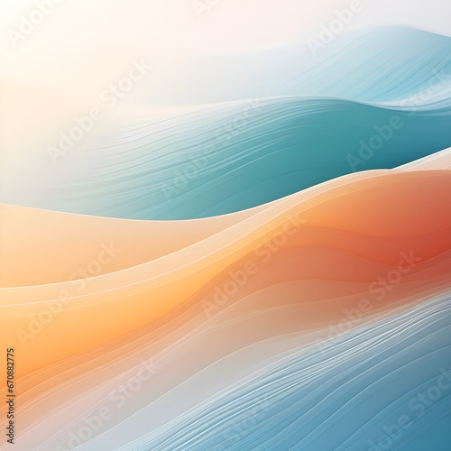 wallpaper abstraction, illustration in the colors blue, turquoise, light blue and orange