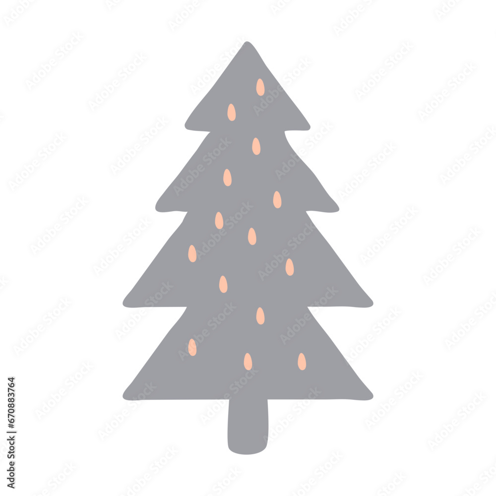 Fototapeta premium Christmas Tree doodle