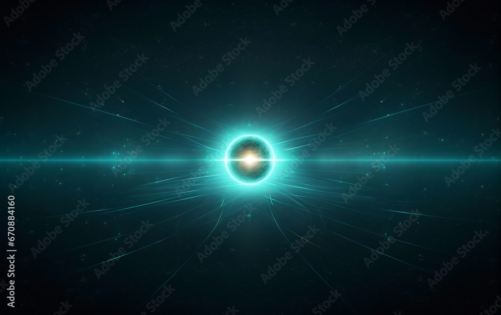 Obraz premium Abstract futuristic sci-fi circle in the starry sky