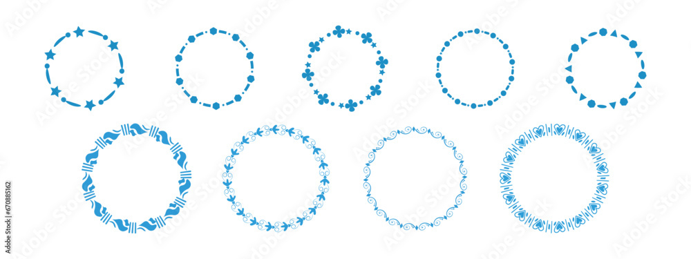 Round frames, elements, winter design. Special offer, sale banner design template.