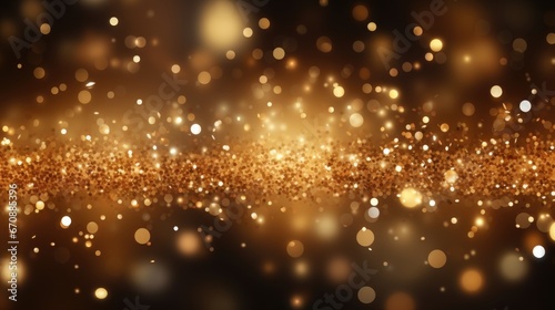 Golden christmas particles and sprinkles for a holiday celebration new year background.