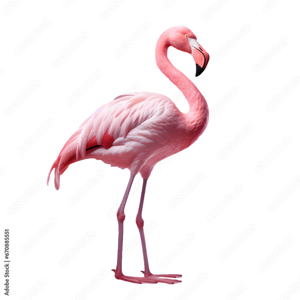 Fototapeta premium Flamingo on transparent background