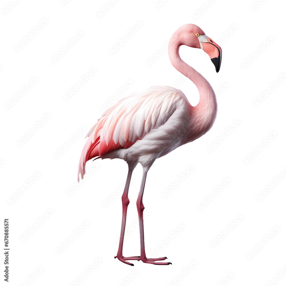 Fototapeta premium Flamingo on transparent background