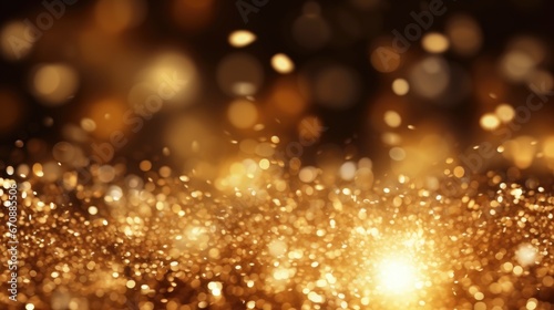 Golden christmas particles and sprinkles for a holiday celebration new year background.