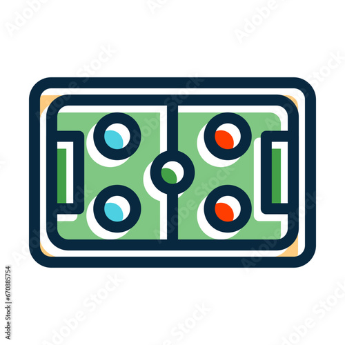Air Hockey Vector Thick Line Filled Dark Colors