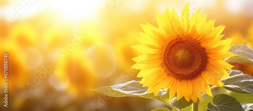 Gorgeous sunflower gleams in sunlight