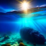 Rays of sunlight underwater.